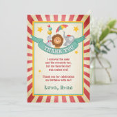 サーカスの誕生日のサンキューカードのカーニバルのヴィンテージ サンキューカード (スタンド正面)