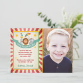 サーカスの誕生日のサンキューカードのカーニバルのヴィンテージ サンキューカード (スタンド正面)