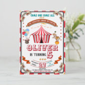 サーカスの誕生日の招待ヴィンテージカーニバルの子供 招待状 (スタンド正面)