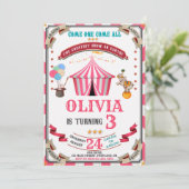 サーカスの誕生日の招待ヴィンテージフェスティバルの子供 招待状 (スタンド正面)