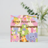 サーカスの誕生日の招待状の上のステップ権利 招待状 (スタンド正面)