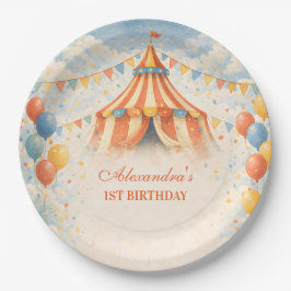 サーカスの誕生日をお祝いしよう ペーパープレート