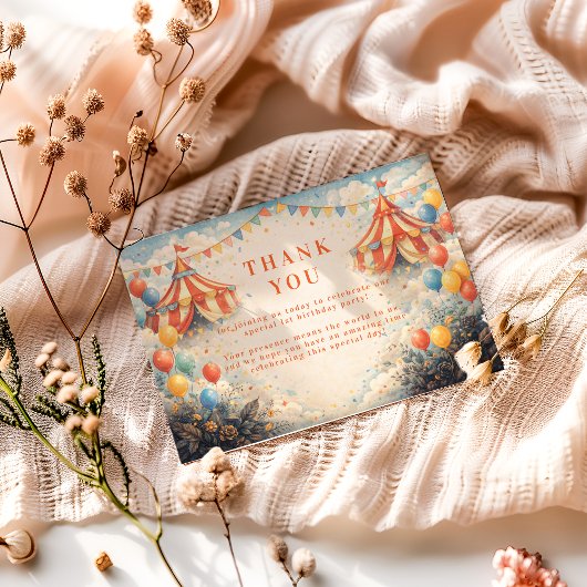 サーカスの誕生日をみんなでお祝いしよう サンキューカード