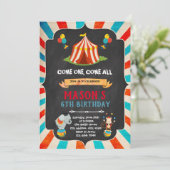 サーカスの誕生日シャワーパーティー招待状 招待状 (スタンド正面)