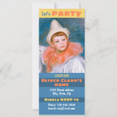 サーカスの誕生日テーマCC1067ルノアールホワイトピエロ 招待状 (裏面)