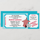 サーカスの誕生日パス 招待状 (正面/裏面)