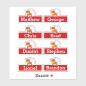 サーカスの誕生日パーティーの好意の名前タイガー漫画 シール (シート)