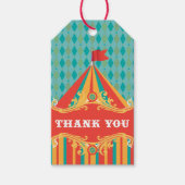 サーカスの誕生日パーティーの好意ギフトラベル感謝してい、あなた ギフトタグ (正面)