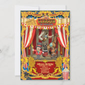 サーカスの誕生日パーティー招待状 招待状 (正面)