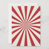 サーカスの誕生日パーティー カーニバル 1歳の誕生日 招待状 (裏面)