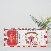 サーカスの誕生日招待状 ヴィンテージ カーニバルチケット 招待状 (スタンド正面)