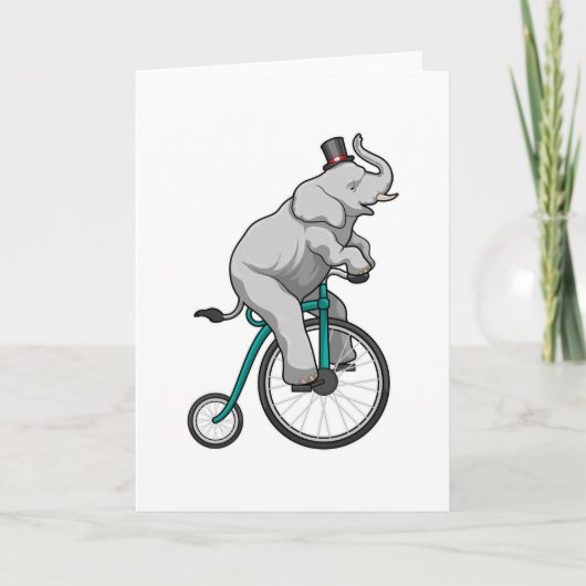 サーカスの象と自転車 カード (正面)