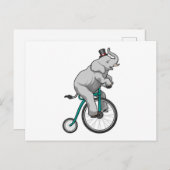 サーカスの象と自転車 ポストカード (正面/裏面)