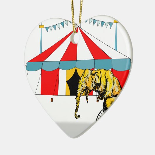 サーカスの象の記憶の中のサーカスの記念品 セラミックオーナメント (左)