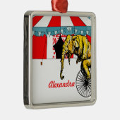 サーカスの象の記憶の中のサーカスの記念品 メタルオーナメント (右)