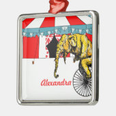 サーカスの象の記憶の中のサーカスの記念品 メタルオーナメント (左)