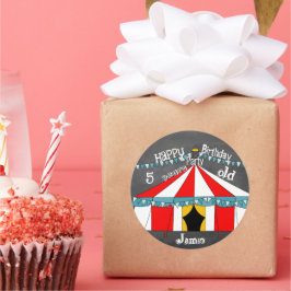 サーカスの象の記憶の中のサーカスの記念品 ラウンドシール