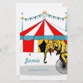 サーカスの象の記憶の中のサーカスの記念品 便箋 (正面/裏面)