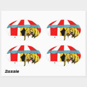 サーカスの象の記憶の中のサーカスの記念品 楕円形シール (シート)