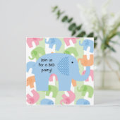 サーカスの象 オーダーメイドの誕生日招待状 招待状 (スタンド正面)