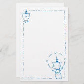 サーカスは耐えま-及びパーティーの帽子はごまかします(青い) 便箋 (正面/裏面)