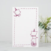 サーカスは-一輪車及びパーティーの帽子は耐えます(紫色) 便箋 (スタンド正面)