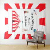 サーカスまたはカーニバルの誕生日写真撮影用背景 タペストリー (インサイチュ(横))