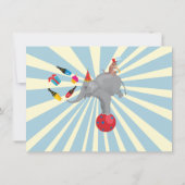 サーカスまたはカーニバルチケットベビーシャワーリビール 招待状 (裏面)