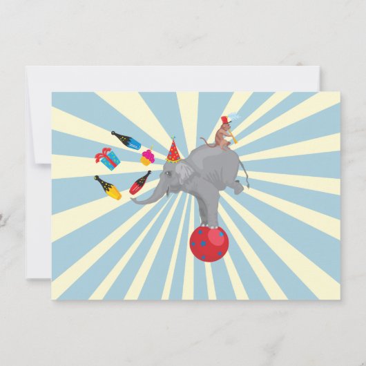 サーカスまたはカーニバルチケットベビーシャワー招待状 招待状 (裏面)