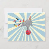 サーカスまたはカーニバルチケットベビーリビールシャワー 招待状 (裏面)