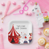 サーカスまたはカーニバルベビーシャワー ペーパープレート (パーティー)