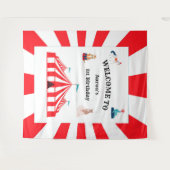 サーカスまたはカーニバル誕生日フォトブース背景 タペストリー (正面(横))