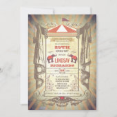 サーカスまたはヴィンテージのカーニバルの誕生会 招待状 (正面)