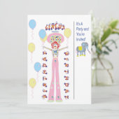 サーカスをテーマにしたパーティー 招待状 (スタンド正面)