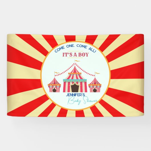 サーカスをテーマにしたベビーシャワーパーティー 横断幕 (横)