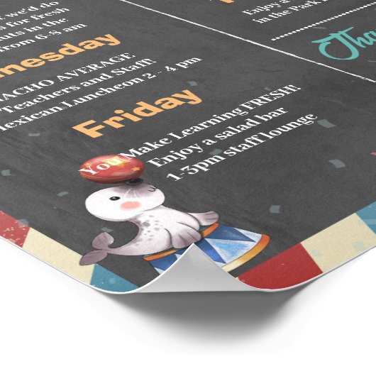 サーカスをテーマにした先生評価の週 ポスター (角)