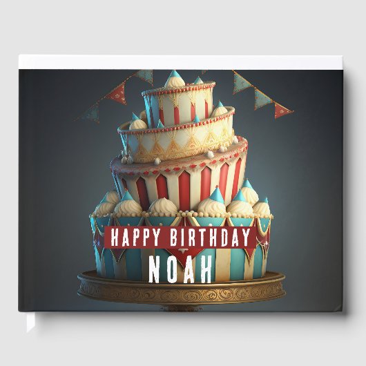 サーカスをテーマにした誕生日 ゲストブック (正面)