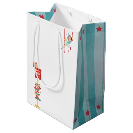 サーカスをテーマにした赤ちゃんシャワー ミディアムペーパーバッグ (裏面アングル)