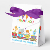 サーカスアニマルズトレインおもしろい子供の誕生日パーティー フェイバーボックス (正面サイド)