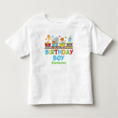サーカスアニマルトレインかわいいカスタム誕生日ボーイ トドラーTシャツ (正面)
