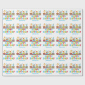 サーカスアニマルトレインキュートカスタム子供の誕生日 ラッピングペーパー (フラット)