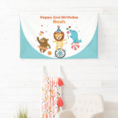 サーカスアニマル子供の誕生日パーティーバナー 横断幕 (インサイチュ)