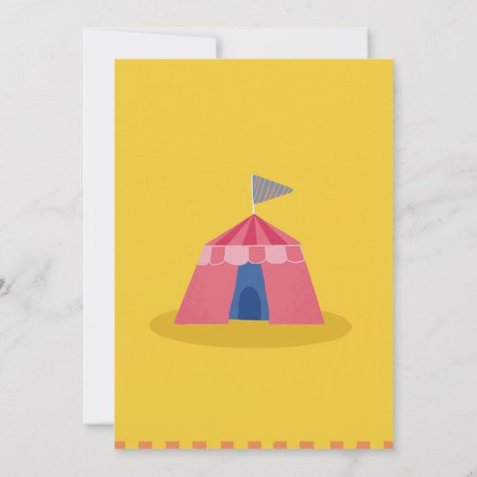 サーカスアニマル踊りベア子供の誕生日招待状 招待状 (裏面)