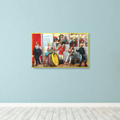 サーカスイタリアンパフォーマーの政治漫画 キャンバスプリント (インサイチュ (ウッドフロア))