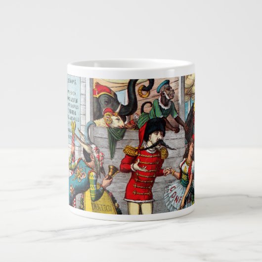 サーカスイタリアンパフォーマーの政治漫画 ジャンボコーヒーマグカップ (正面)