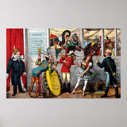 サーカスイタリアンパフォーマーの政治漫画 ポスター (正面)