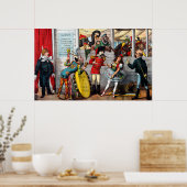 サーカスイタリアンパフォーマーの政治漫画 ポスター (キッチン)