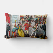 サーカスイタリアンパフォーマーの政治漫画 ランバークッション (正面)