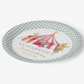 サーカスウォーター色誕生日かわいい動物 ペーパープレート (アングル)