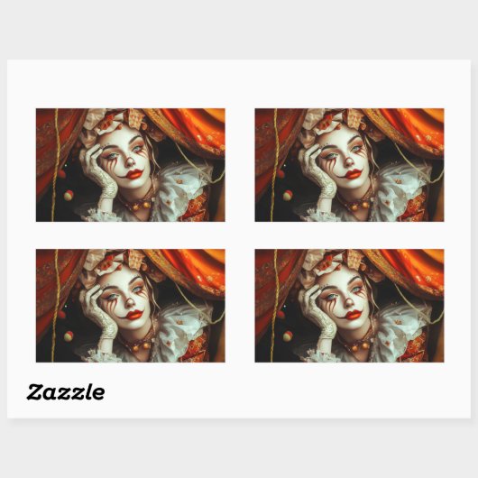 サーカスウーマン 長方形シール (シート)